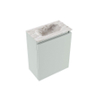 MONDIAZ TURE-DLUX Meuble toilette - 40cm - Greey - EDEN - vasque Glace - position centrale - sans trou de robinet SW1103271