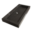 BRAUER black Spirit Meubelwastafel - 100x46x10cm - zonder overloop - 1 wasbak - 2 kraangaten - natuursteen - basalt SW6640