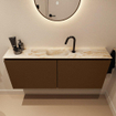 MONDIAZ TURE-DLUX Meuble toilette - 120cm - Rust - EDEN - vasque Frappe - position centrale - 1 trou de robinet SW1103010
