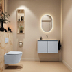 MONDIAZ TURE-DLUX Meuble toilette - 80cm - Clay - EDEN - vasque Frappe - position centrale - sans trou de robinet SW1102717