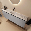 MONDIAZ TURE-DLUX meuble WC 120 cm Plata. EDEN lavabo Glace position milieu. Sans trou de robinet. SW1103446