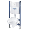 GROHE Ensemble WC universel - réservoir encastré - abattant WC - plaque de commande blanche - blanc brillant SW710597