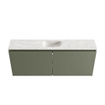 MONDIAZ TURE-DLUX Meuble de toilettes 120 cm Army. Lavabo EDEN Ostra position milieu. Avec 1 trou de robinet. SW1104749