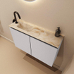 MONDIAZ TURE-DLUX Meuble toilette - 80cm - Cale - EDEN - vasque Frappe - position gauche - 1 trou de robinet SW1102658