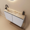 MONDIAZ TURE-DLUX Meuble WC 80cm Cale. EDEN lavabo Frappe position gauche. Avec 1 trou de robinet. SW1102658