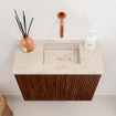 Mondiaz JOYA-DLUX 50cm toiletmeubel - kleur Ruby - Wastafel FAYE positie Rechts Zonder kraangat kleur Frappe. SW1423453