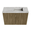 Mondiaz JOYA-DLUX 60cm meuble de salle de bains - couleur Dusk - Vasque FAYE position Droite Sans trou de robinet couleur Glace. SW1423149