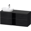 Duravit D-neo Meuble sous vasque 140x55x66.4cm 4 tiroirs Eiken (zwart) mat SW641349