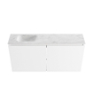 MONDIAZ TURE-DLUX Meuble toilette - 100cm - Talc - EDEN - vasque Opalo - position gauche - sans trou de robinet SW1104142