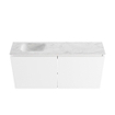 MONDIAZ TURE-DLUX Meuble WC 100 cm Talc. EDEN vasque Opalo position gauche. Sans trou de robinet. SW1104142