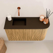 Mondiaz JOYA 71.6cm toiletmeubel - ronding rechts kleur Oak - Wastafel FAYE positie Links Zonder kraangat kleur Urban. SW1421223