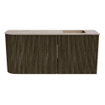 Mondiaz JOYA-DLUX Meuble de salle de bains 91,6cm - arrondi gauche couleur Shadow - Vasque FAYE position Droite 1 trou de robinet couleur Arena. SW1424843