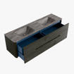 Mondiaz CIRO-DLUX Ensemble meuble de salle de bains - 170x45x50cm - Plan vasque Solid surface Oza - 2 vasques Double - 2 trous de robinet - 4 tiroirs - Shadow SW1532659