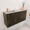 Mondiaz JOYA-DLUX Meuble de salle de bains - 80cm - couleur Shadow - Vasque FAYE position Gauche 1 trou de robinet couleur Glace. SW1422784