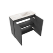 MONDIAZ TURE-DLUX Meuble toilette - 60cm - Dark Grey - EDEN - vasque Frappe - position droite - 1 trou de robinet SW1102779