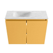 MONDIAZ TURE-DLUX Meuble toilette - 60cm - Ocher - EDEN - vasque Opalo - position gauche - sans trou de robinet SW1104400