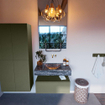 Mondiaz ALAN-DLUX Ensemble de meuble - 80cm - meuble Army mat - 1 tiroir - Lavabo Cloud Lava suspendu - vasque Centre - 0 trous de robinet SW808496
