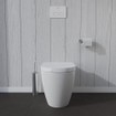 Duravit ME by Starck cuvette à poser à chasse profonde back to wall avec Hygieneglaze 37x60cm évacuation horizontale blanc SW84196