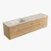 Mondiaz CIRO-DLUX Badkamermeubelset - 190x45x50cm - Solid surface wastafel Nata - 1 wasbak Links - zonder kraangaten - 4 lades - Oak SW1531485