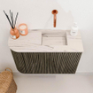 Mondiaz JOYA-DLUX 61.6cm toiletmeubel - ronding links kleur Shadow - Wastafel FAYE positie Rechts Zonder kraangat kleur Nata. SW1424993