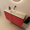 MONDIAZ TURE-DLUX Meuble toilette - 80cm - Fire - EDEN - vasque Frappe - position centrale - sans trou de robinet SW1102750