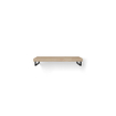 Looox Wood collection Solo plan sous vasque - 100x46cm - Avec porte-serviettes noir mat - Chêne massif Old grey SW108683