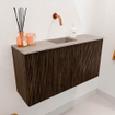 Mondiaz JOYA-DLUX 80cm toiletmeubel - kleur Walnut - Wastafel FAYE positie Midden Zonder kraangat kleur Saba. SW1424642