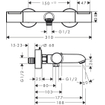Hansgrohe Ecostat Element Mitigeur de bain - thermostatique - en saillie - chrome SW1186275