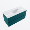 Mondiaz VICA Ensemble de meuble de salle de bain - 100cm - meuble sous-vasque smag - 2 tiroirs - lavabo denia milieu - 1 trou de robinet - version haute de 60cm - blanc brillant SW1080284