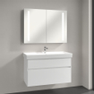 Villeroy & Boch My View 14+ armoire de toilette - avec 2 portes avec éclairage LED vertical 100x75x17.3cm - incl. boîte à médicaments verrouillable 1025445
