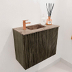 Mondiaz JOYA-DLUX Meuble de salle de bains 50cm - couleur Shadow - Vasque FAYE position Gauche 1 trou de robinet couleur Arena. SW1424786