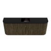 Mondiaz JOYA Meuble WC 113,2 cm - arrondi à gauche et à droite couleur Shadow - Lavabo FAYE position Milieu Sans trou de robinet couleur Urban. SW1421582