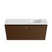 MONDIAZ TURE-DLUX Meuble toilette - 100cm - Rust - EDEN - vasque Opalo - position droite - sans trou de robinet SW1105204