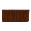 Mondiaz JOYA-DLUX Meuble de toilette 91,6cm - arrondi droit couleur Ruby - Lavabo FAYE position Gauche 1 trou de robinet couleur Glace SW1423570
