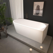 ZEZA Grand half vrijstaand hoekbad - rechts - 180x80x58cm - met afvoer - acryl - glans wit SW1030593