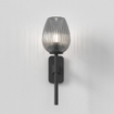 Astro Tacoma Single Wandlamp/Plafondlamp - 230V - IP44 - ovaal - geribbeld - smoke glas - mat zwart SW1566431