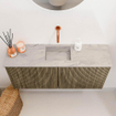 Mondiaz JOYA-DLUX 90cm meuble de toilette - couleur Dusk - Vasque FAYE position Milieu Sans trou de robinet couleur Glace. SW1423157