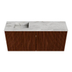 Mondiaz JOYA-DLUX 90cm toiletmeubel - kleur Ruby - Wastafel FAYE positie Links Zonder kraangat kleur Glace. SW1423548