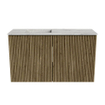 Mondiaz JOYA-DLUX 70cm toiletmeubel - kleur Dusk - Wastafel FAYE positie Links Zonder kraangat kleur Glace. SW1423151
