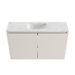 MONDIAZ TURE-DLUX Meuble toilette - 80cm - Linen - EDEN - vasque Opalo - position centrale - sans trou de robinet SW1104397