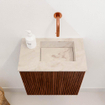 Mondiaz JOYA-DLUX 40cm toiletmeubel - kleur Ruby - Wastafel FAYE positie Rechts Zonder kraangat kleur Frappe. SW1423442