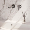 BRAUER Chrome Edition Wastafelmengkraan inbouw - rechte uitloop links - hendel plat smal - inclusief inbouwdeel - model D 1 - chroom SW398009