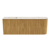 Mondiaz JOYA-DLUX 111.6cm toiletmeubel - ronding rechts kleur Oak - Wastafel FAYE positie Links 1 kraangat kleur Nata. SW1424052