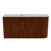 Mondiaz JOYA-DLUX Meuble de salle de bains 81,6cm - arrondi droit couleur Ruby - Vasque FAYE position Gauche 1 trou de robinet couleur Glace SW1423591