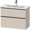 Duravit D-neo Meuble sous vasque 81x37.2x62.5cm 2 tiroirs Taupe mat SW641109