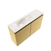 MONDIAZ TURE-DLUX 80cm toiletmeubel Oro. EDEN wastafel Frappe positie links. Met 1 kraangat. SW1102927