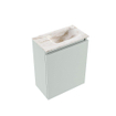 MONDIAZ TURE-DLUX Meuble toilette - 40cm - Greey - EDEN - vasque Frappe - position droite - sans trou de robinet SW1102762