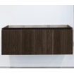 Saniclass Holz Base Badkameronderkast - 120cm - 1 lade - greeploos - donker eiken inclusief wastafel en spiegel SHOWROOMMODEL SHOW26418