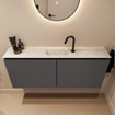 MONDIAZ TURE-DLUX Meuble toilette - 120cm - Dark Grey - EDEN - vasque Ostra - position centrale - 1 trou de robinet SW1104812