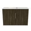 Mondiaz JOYA-DLUX 60cm toiletmeubel - kleur Shadow - Wastafel FAYE positie Links Zonder kraangat kleur Ostra. SW1422978
